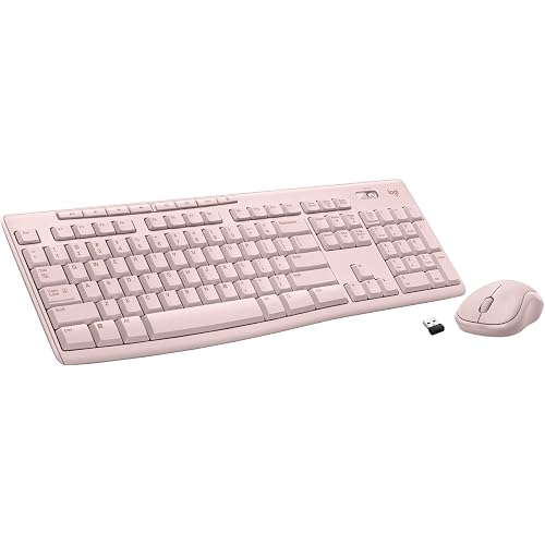 Logitech MK270 Full Size Wireless Keyboard and Mouse Combo - Rose