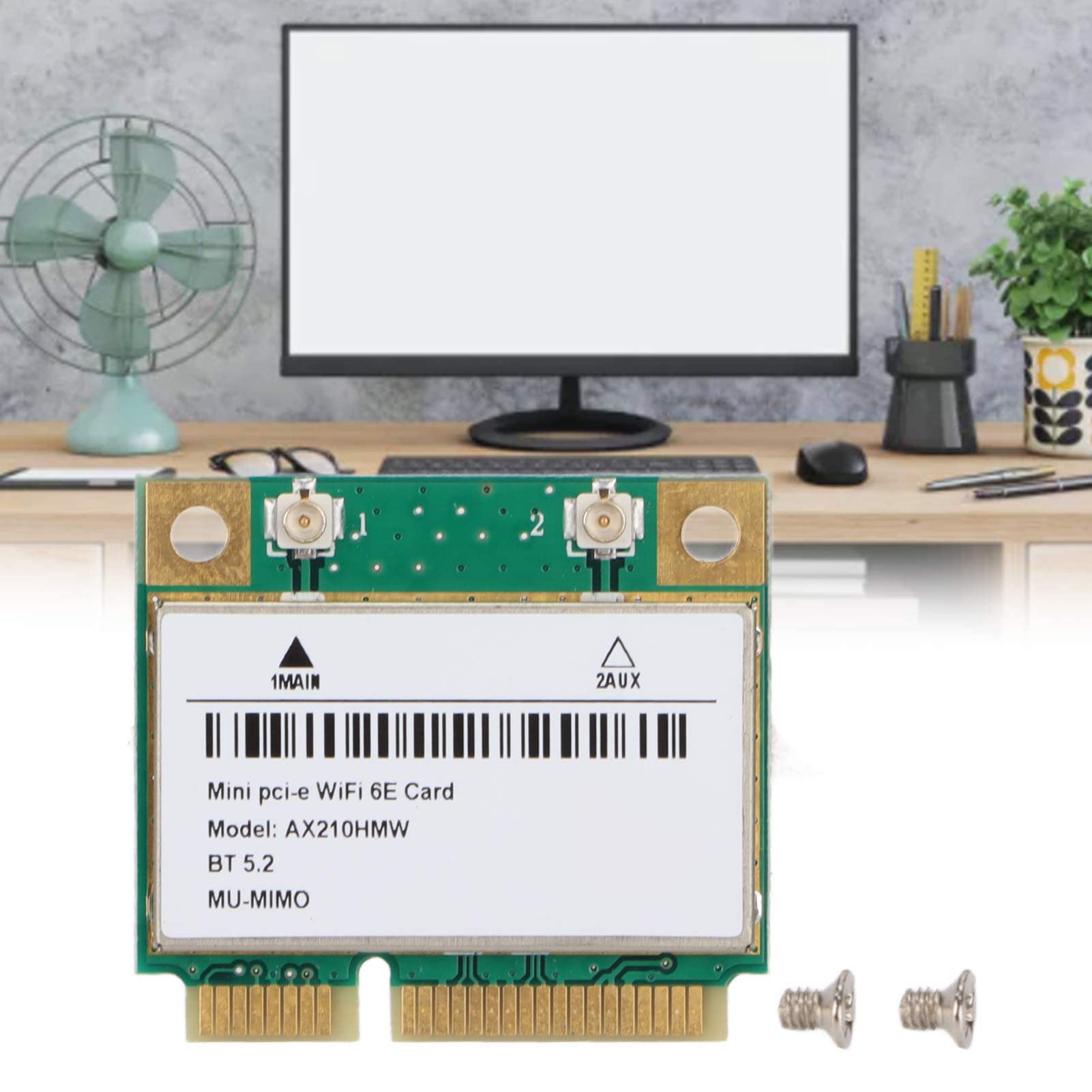 AX210HMW Mini PCIE Card, Wi-Fi 6E Laptop Card, 2.4G/5G/6G Tri-Band Module for Laptop, 802.11A/B/G/N/AC/AX, Bluetooth 5.2, MU-MIMO