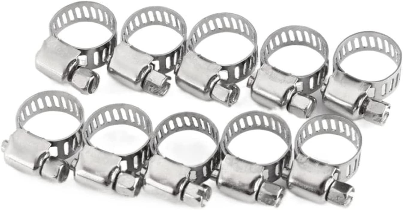 Slotted Spring, Compression Spring，Replacement Springs DUUDAH Hose Clips,Hose Clamp,Ducting Clamps,10pcs Adjustable Drive Hose Clamp Fuel Line Worm Size Gear Clip Pipe Clamp Tube Fasterner 8mm Spring