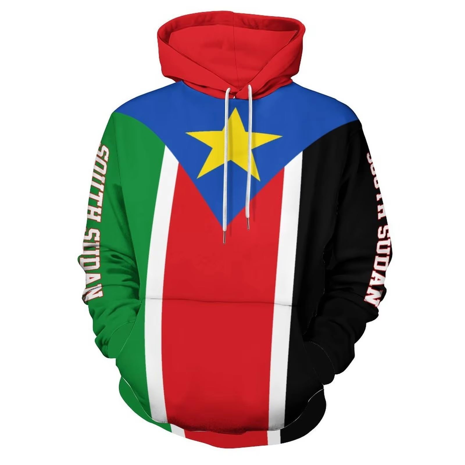 Sweat à capuche homme imprimé drapeau graphique pull hiver chaud - 7