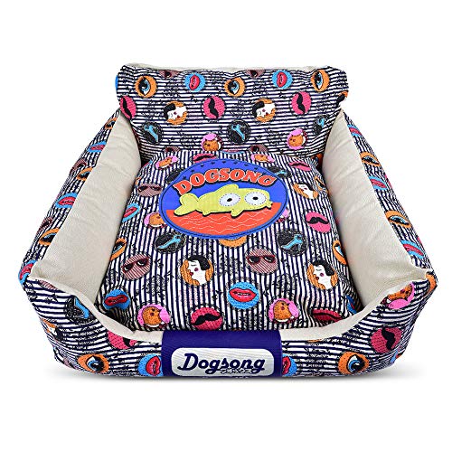 CtopoGo Pet Dog Bed Pet Puppy Bed Lounge Sofá Funda Lavable extraíble, cojín para Perro/Cachorro (M (55x55x30cm), púrpura)