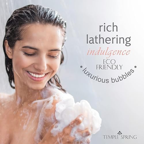 Miniatura 5 de Temple Spring Esponjas de luffa recicladas, accesorios de ducha de baño, esponja de baño de lufa, exfoliante corporal exfoliante, puf exfoliante