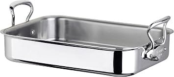Mauviel Made In France MCook 5217.40 15.7 x 11.8 Inch Roasting Pan, Cast Stainless Steel Handle
