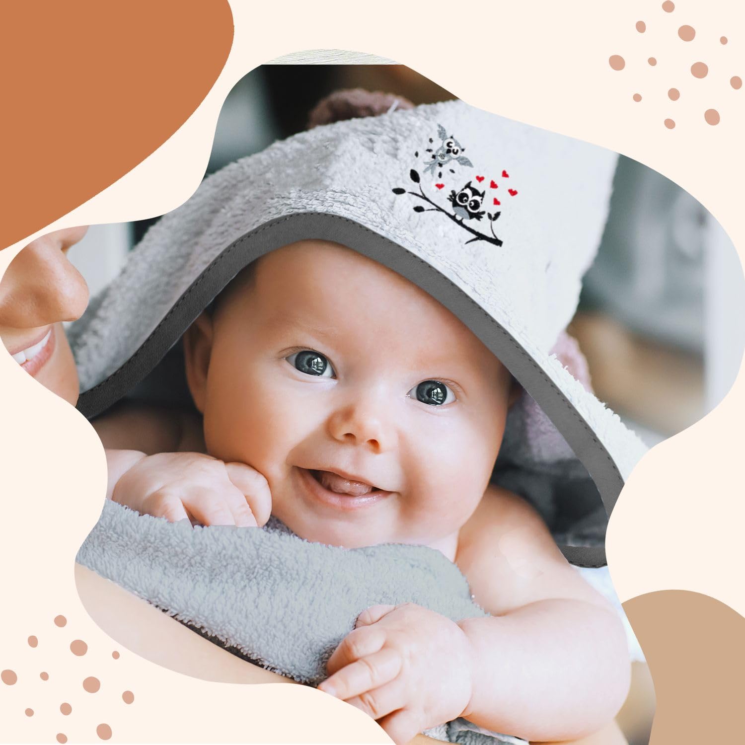 Personalisiertes Baby Kapuzenhandtuch | Mit Namen Bestickt | 80x80cm Korallenfleece