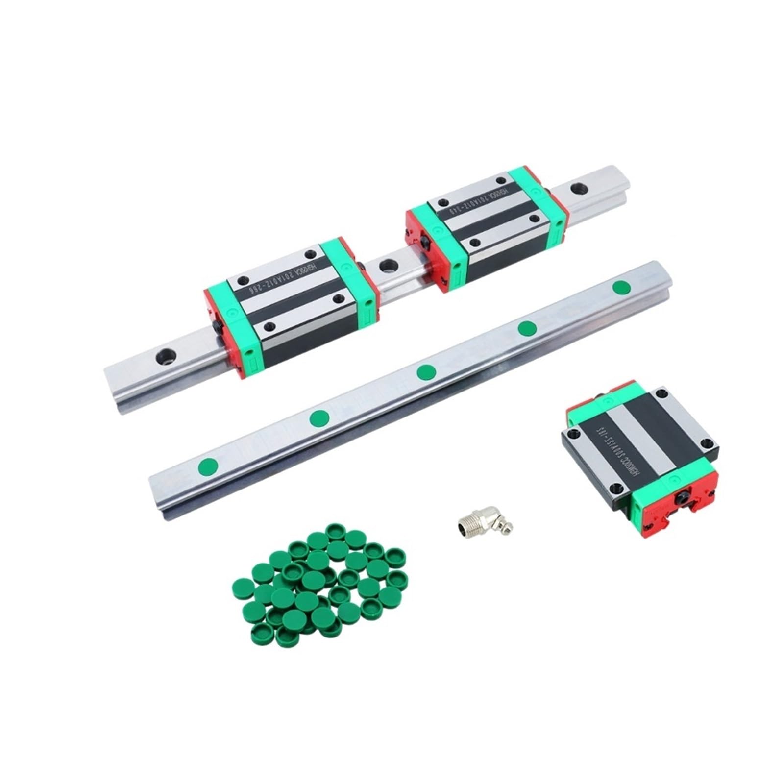 2 Pcs Any Length HGR25 25mm Linear Guide Rail with 4Pcs Steel Cage Blocks HGH25CA or HGW25CC Flange Carriges(HGW25CC,850mm)