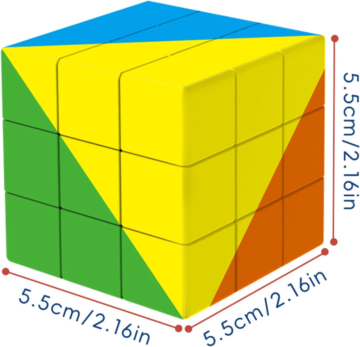 3x3 Speed Cube Puzzle, Rainbow Magic Cube, Brain Teaser Toy (4 Colors)