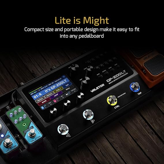 Valeton GP-200LT Multi Effects Pedal Multi Effects Processor Guitar Effects Pedal Bass Pedal Amp Modeling IR Cabinets Simulation Multi-Effects with FX Loop MIDI I/O Stereo OTG USB Audio Interface