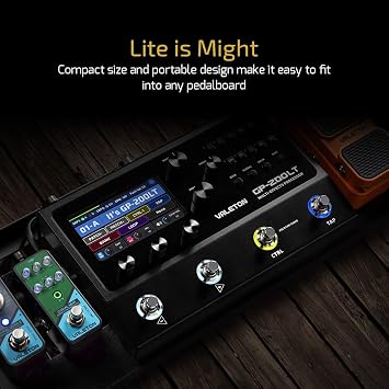 Valeton GP-200LT Multi Effects Pedal Multi Effects Processor Guitar Effects Pedal Bass Pedal Amp Modeling IR Cabinets Simulation Multi-Effects with FX Loop MIDI I/O Stereo OTG USB Audio Interface