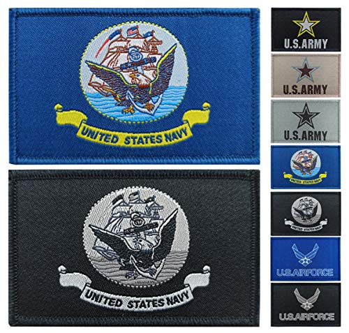 JBCD 2 Pack US Navy Flag Patch Force Army Flags Tactical Patch Pride Flag Patch for Clothes Hat Patch Team Military Patch