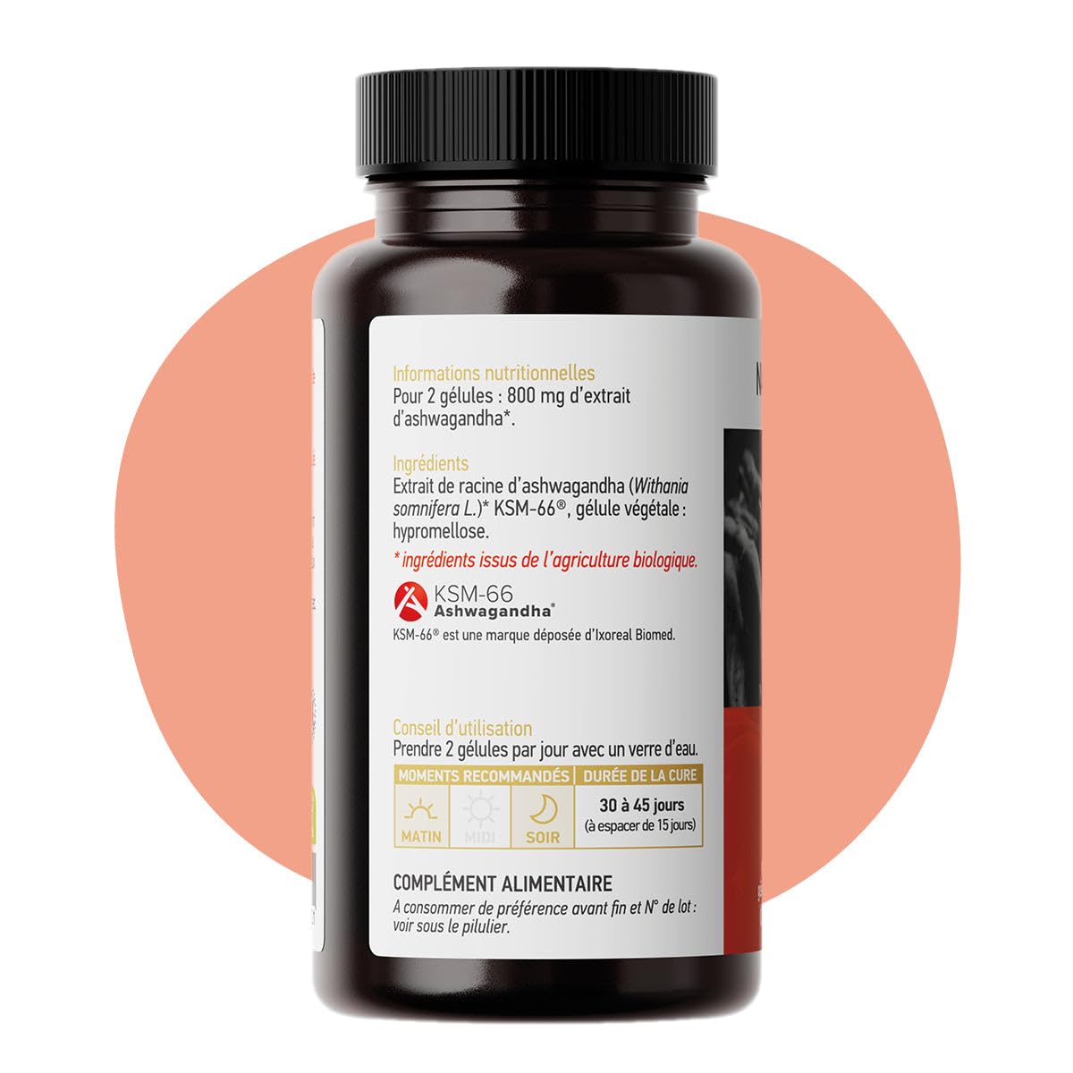 Ashwagandha Biologique KSM-66 en Gélules Végétales - Améliore la Qualité du Sommeil, Aide à Réduire le Stress et l’Anxiété - Pur Extrait de Racine d’Ashwagandha - 3 x 90 gélules