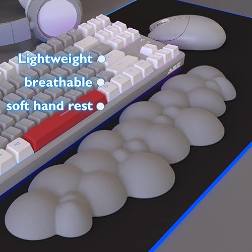 Miniatura 4 de Reposamuñecas para teclado, espuma viscoelástica de alta densidad de poliuretano con base antideslizante para aliviar el dolor de escritura,