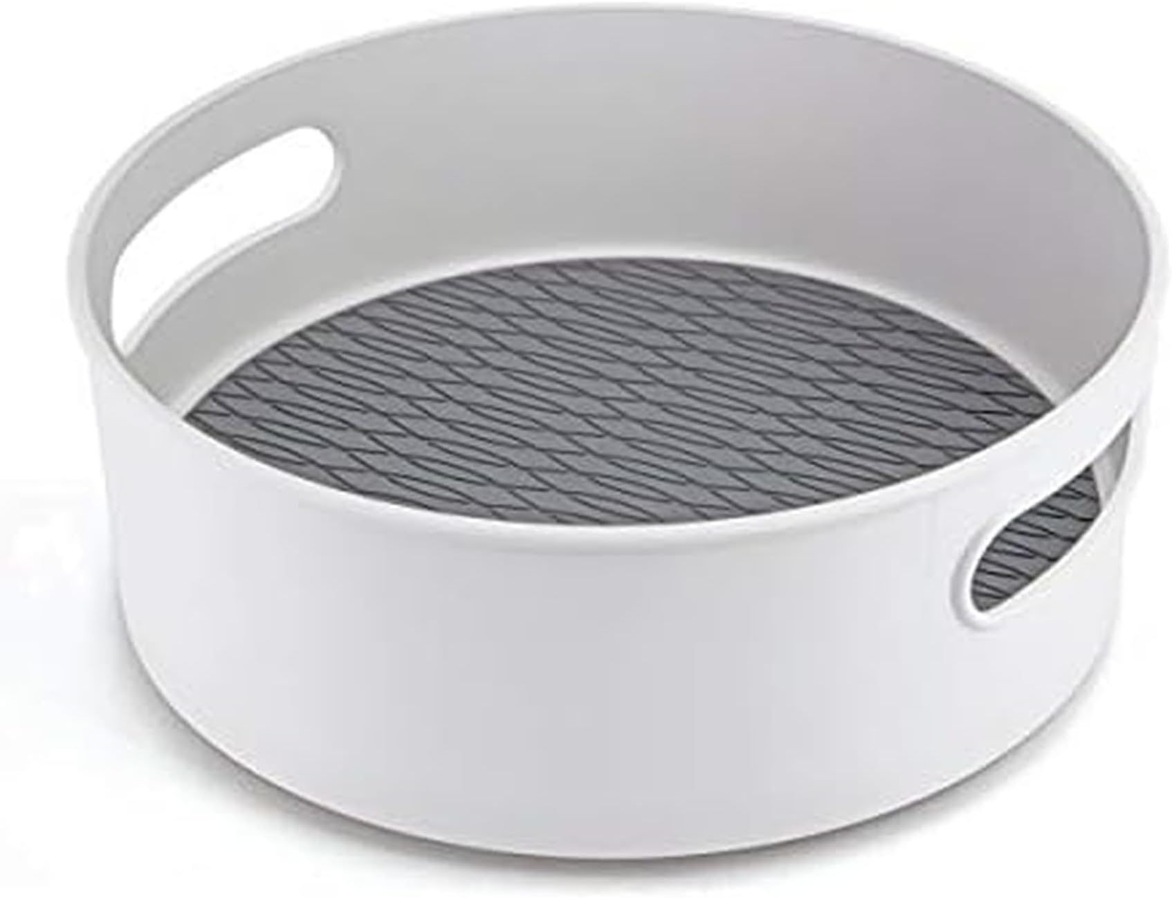 Non-Skid Storage Turntable, 10-Inch, Gray and White
