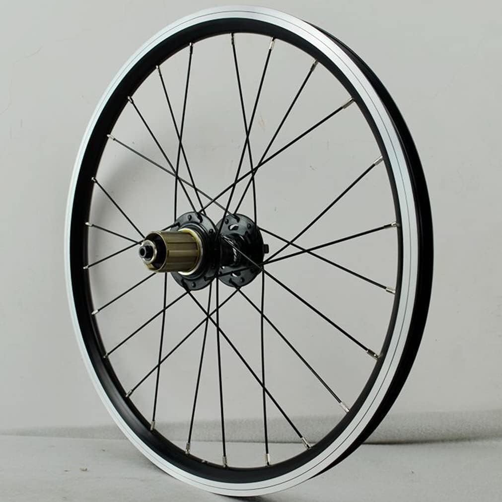 Juego de Ruedas para Bicicleta de 20" con Llantas 406 y bujes de liberación rápida para Bicicletas de 7, 8, 9, 10, 11 y 12 velocidades (Color: Negro, Tamaño 406A)