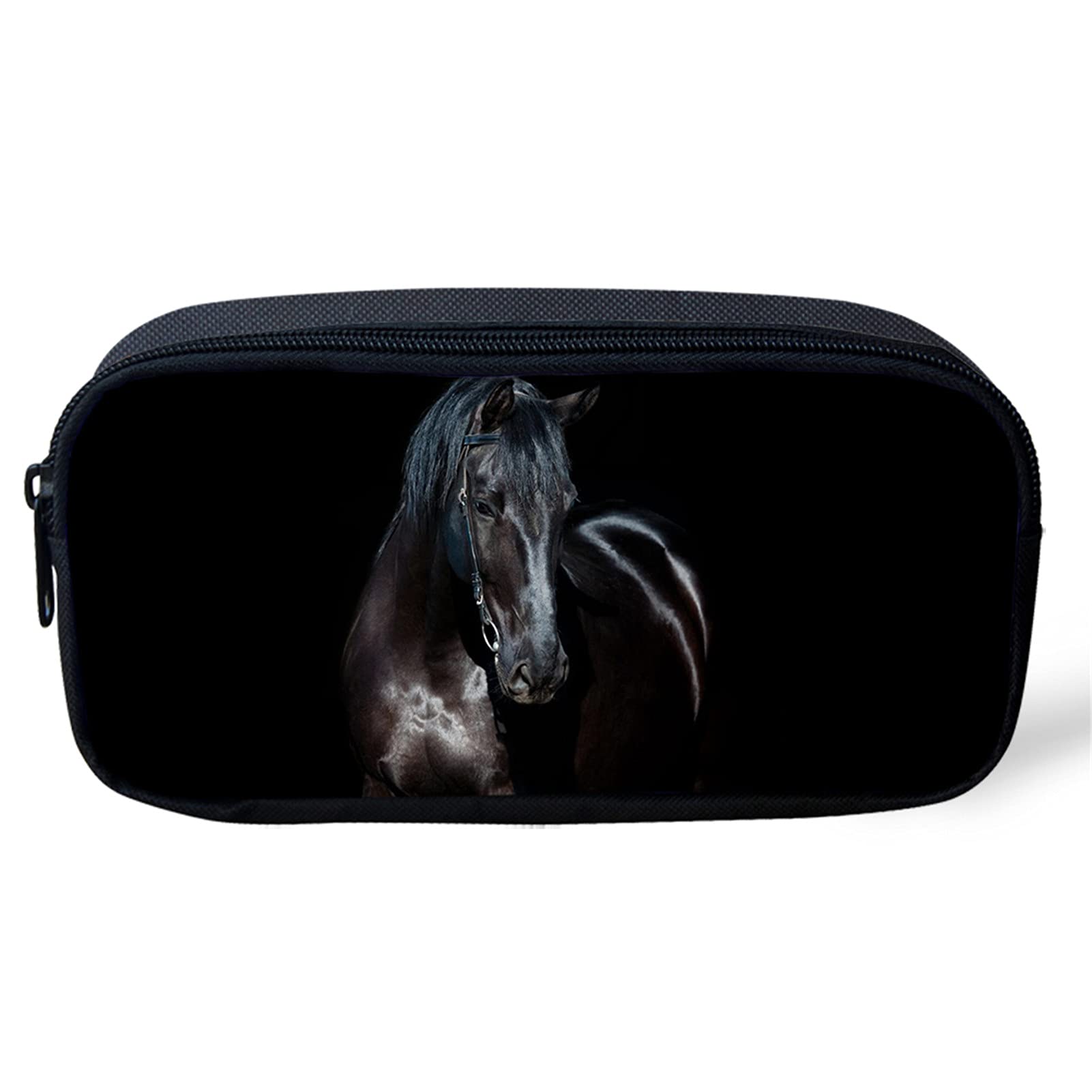 Belidome Black Horse Bag for Pencil School Pen Case Soft Durable Pouch — image 1
