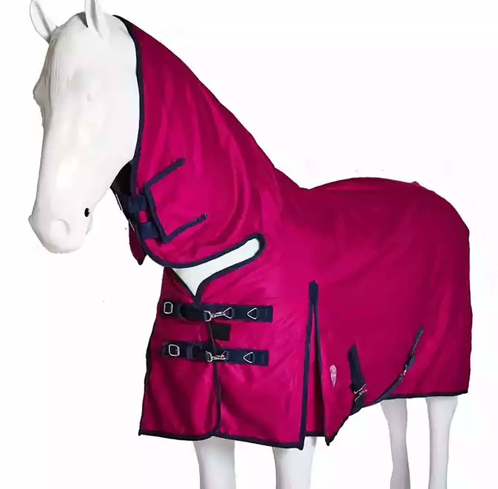 BNALU Manta de Invierno Heavy para Caballo Manta de Caballo de Invierno Suave Cómoda, Ideal para la Cuadra, algodón de Invierno Equipo Ecuestre(Size:115cm,Color:Rojo)