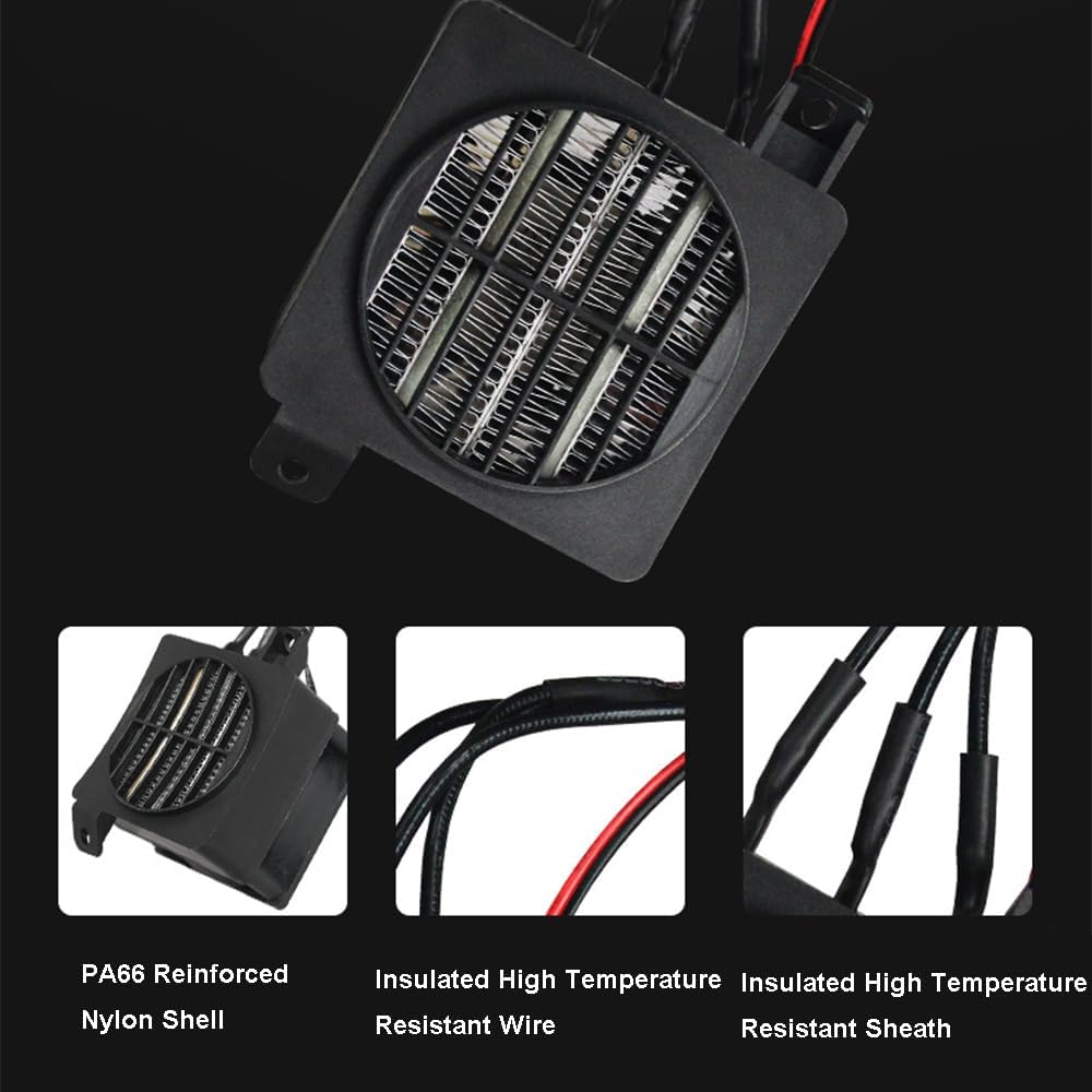 Constant Tempeure PTC Electric Fan Heater for Car Small Space Heating Incubator(12V 100W) for Heater Humidifier Air Conditioning Appliances