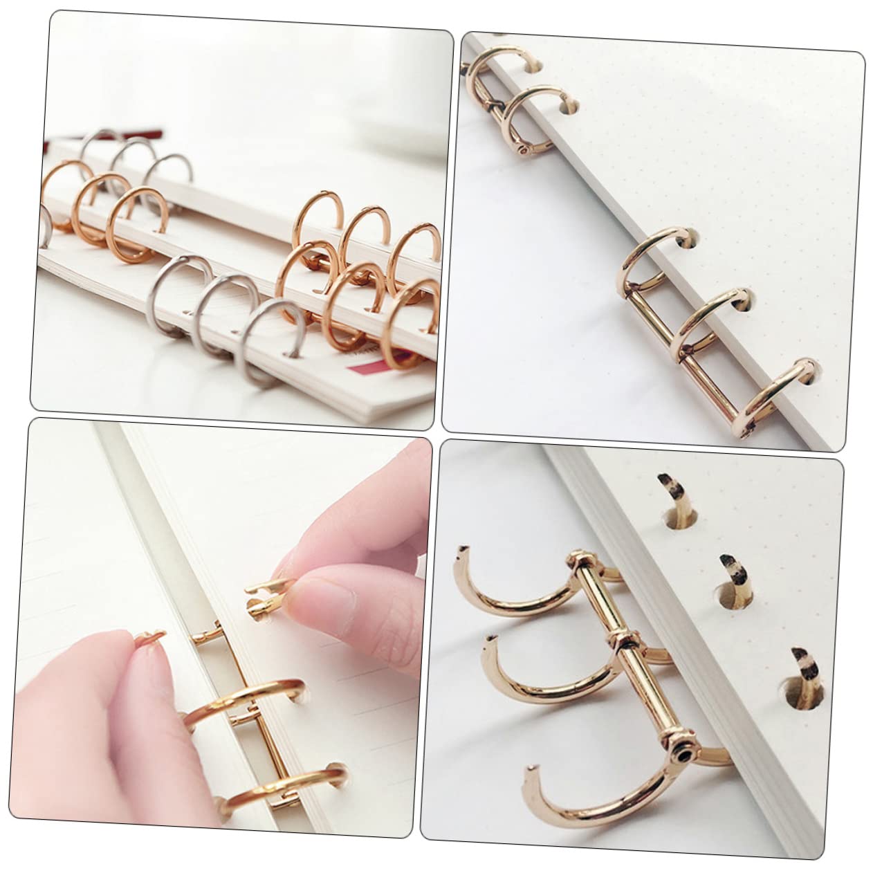 NUOBESTY 4 Set Di Raccoglitori Per Scrapbooking in Metallo Con Fogli Mobili Per Uso Ufficio 8 Pezzi * 4