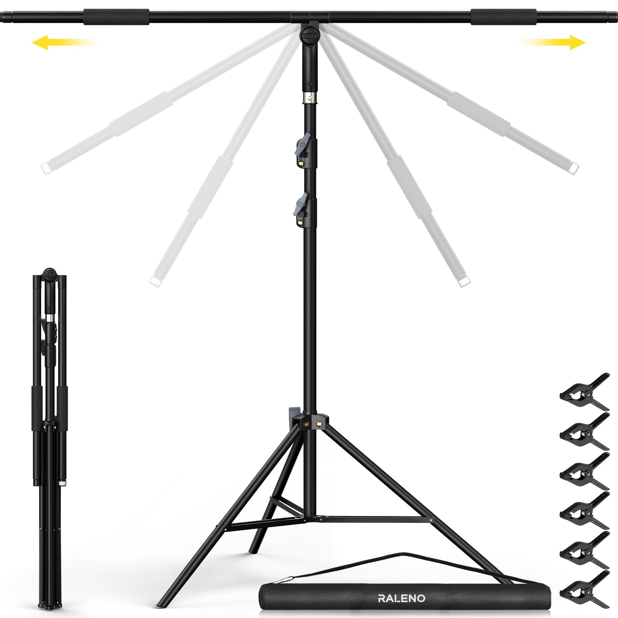 IMounTEK Hintergrundständer T-Form 1,5x1,8 M – Verstellbarer Fotoständer Mit 6 Klemmen & Tragetasche