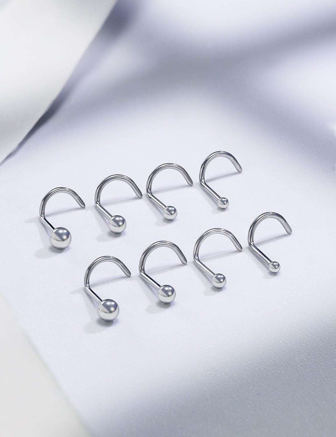 18G 20G 22G Astm F136 Titanium Nose Rings Studs Piercing Jewelry for Women Men Nose Nostril Piercing Jewelry Top Ball 1.5mm 2mm 2.5mm 3mm 4 Pair - Image 7