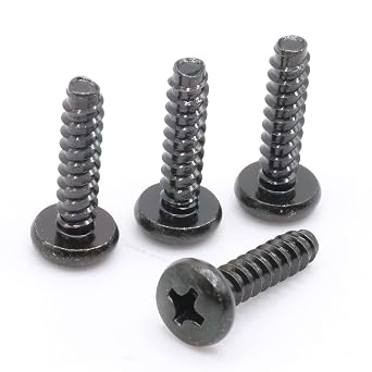 ReplacementScrews TV Stand Screws Compatible with LG 49UJ6300 | (49UJ6300.AUS), Complete Feet / Legs Screw Set, Black Plated, Metric Steel Screws, Pack of 4