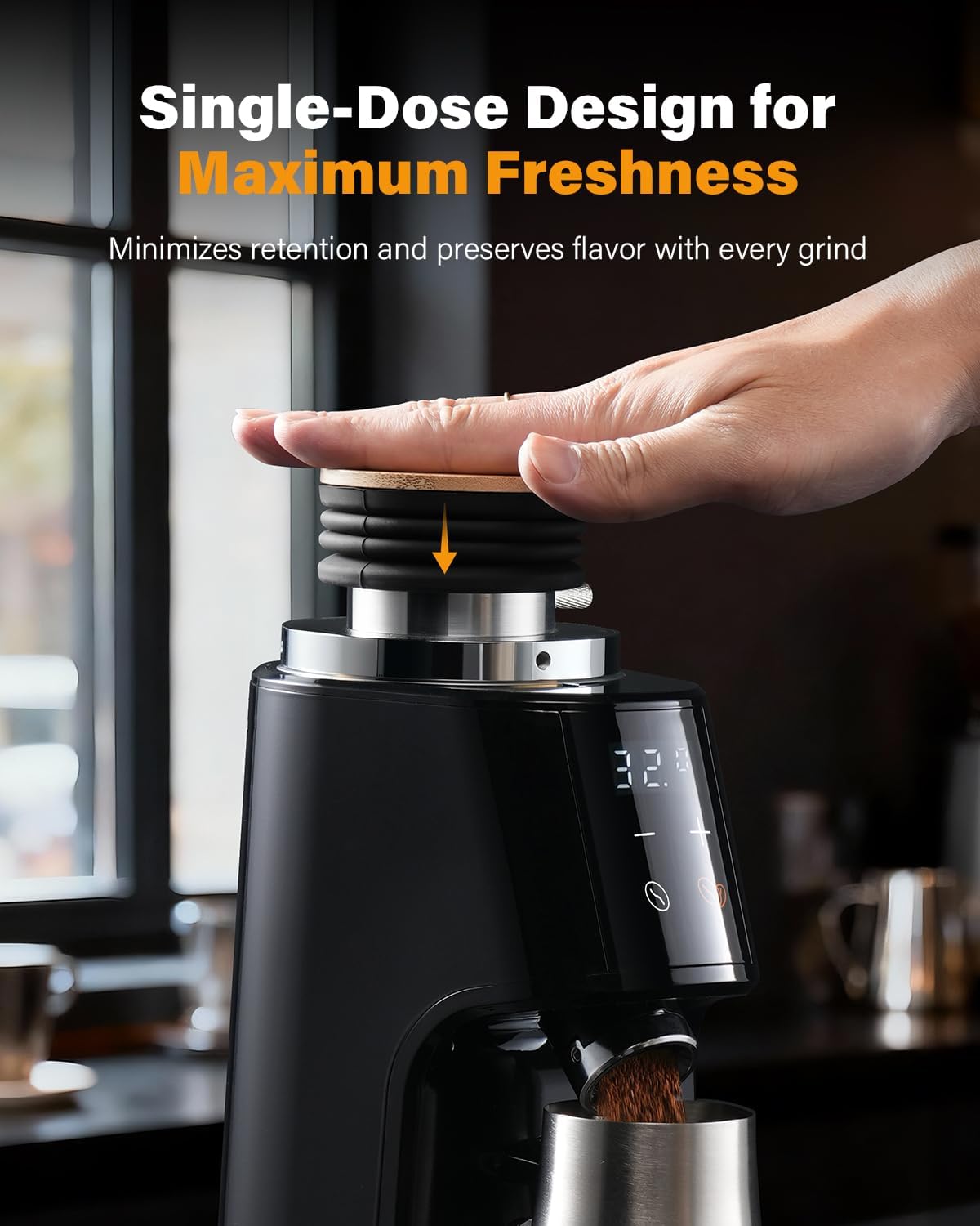 SHARDOR Professional 64mm Burr Coffee Grinder with Single Dose Hopper