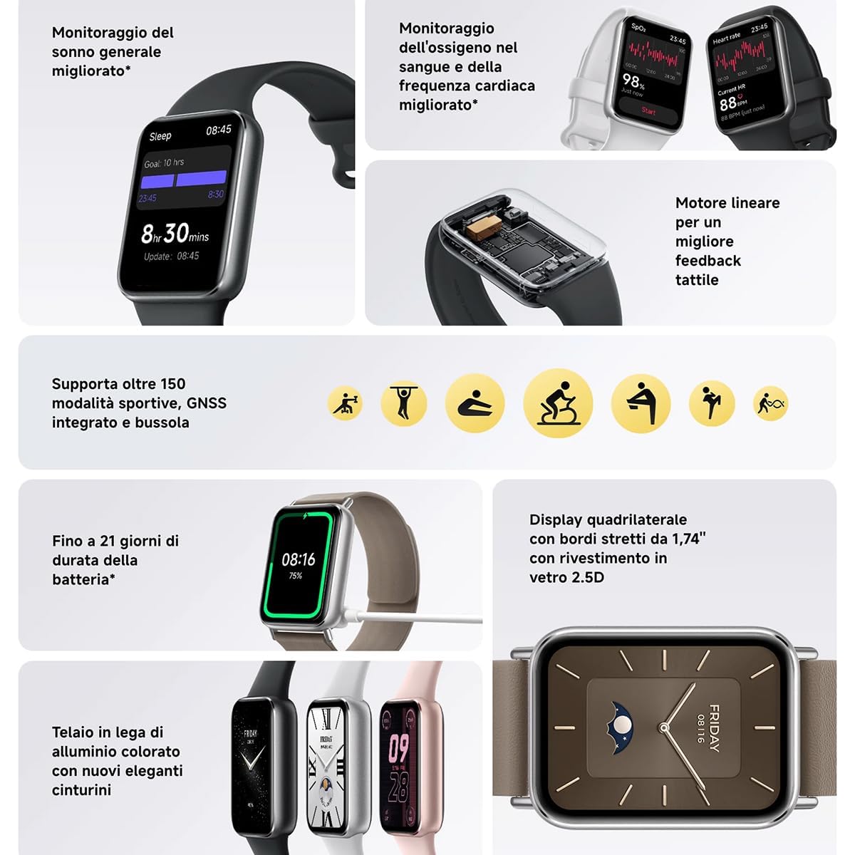 Smart Band 9 Pro Moonlight Silver - Dettaglio