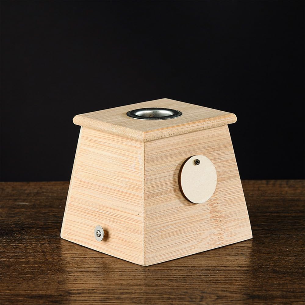 NUZAMAS Caja de sanación de bambú con un agujero, caja de moxibustión premium, terapia de moxibustión para aliviar la cintura, cuello, rodillas, hombros, dolor de espalda