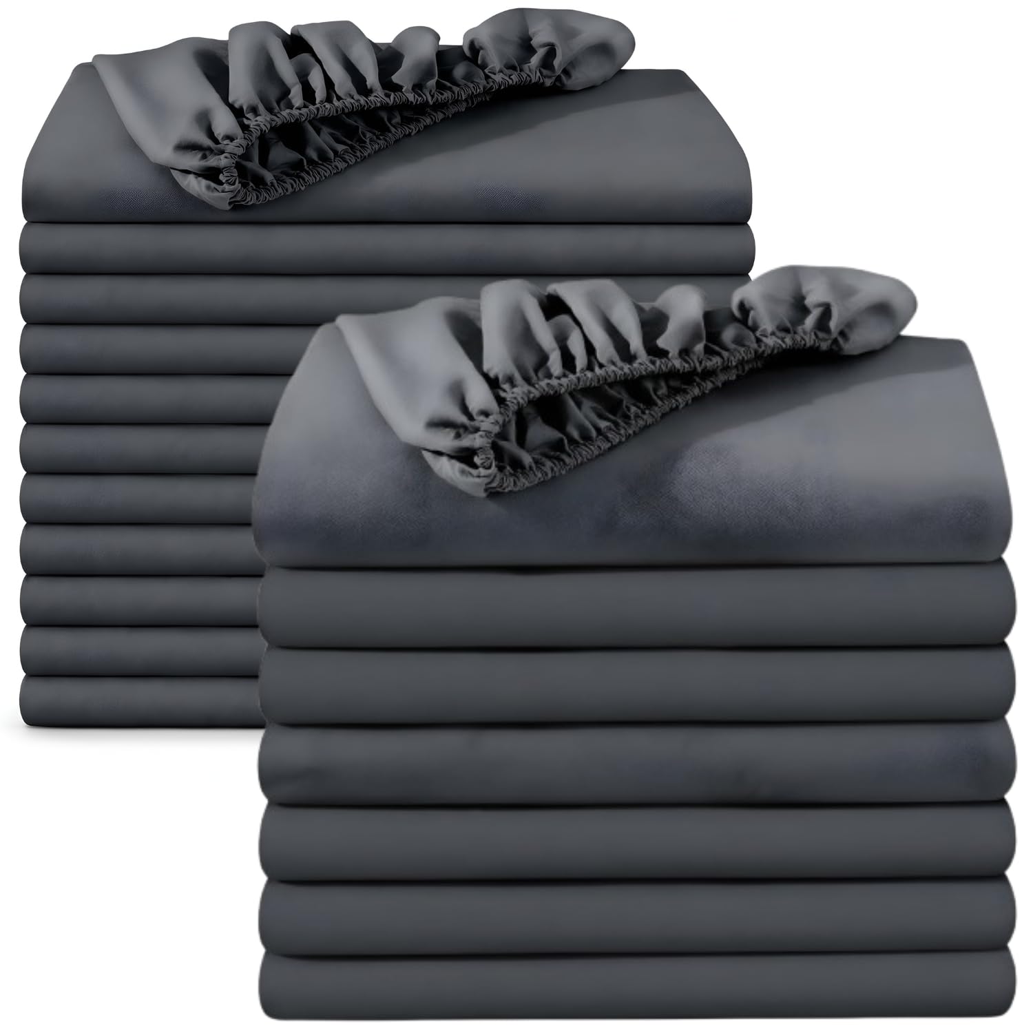 BedLooms Small Double Fitted Sheet 20 Pack Charcoal (120x190cm) up to 25cm