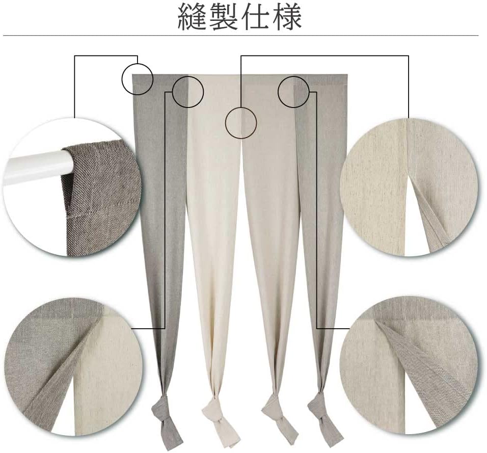 ロング おしゃれ 北欧 Sunnyday Fabric 4連 ナチュラルセーヌ 約幅85cm×丈170cm 【ルームディバイダーハンギングクローゼットパネル】 無地 シンプル