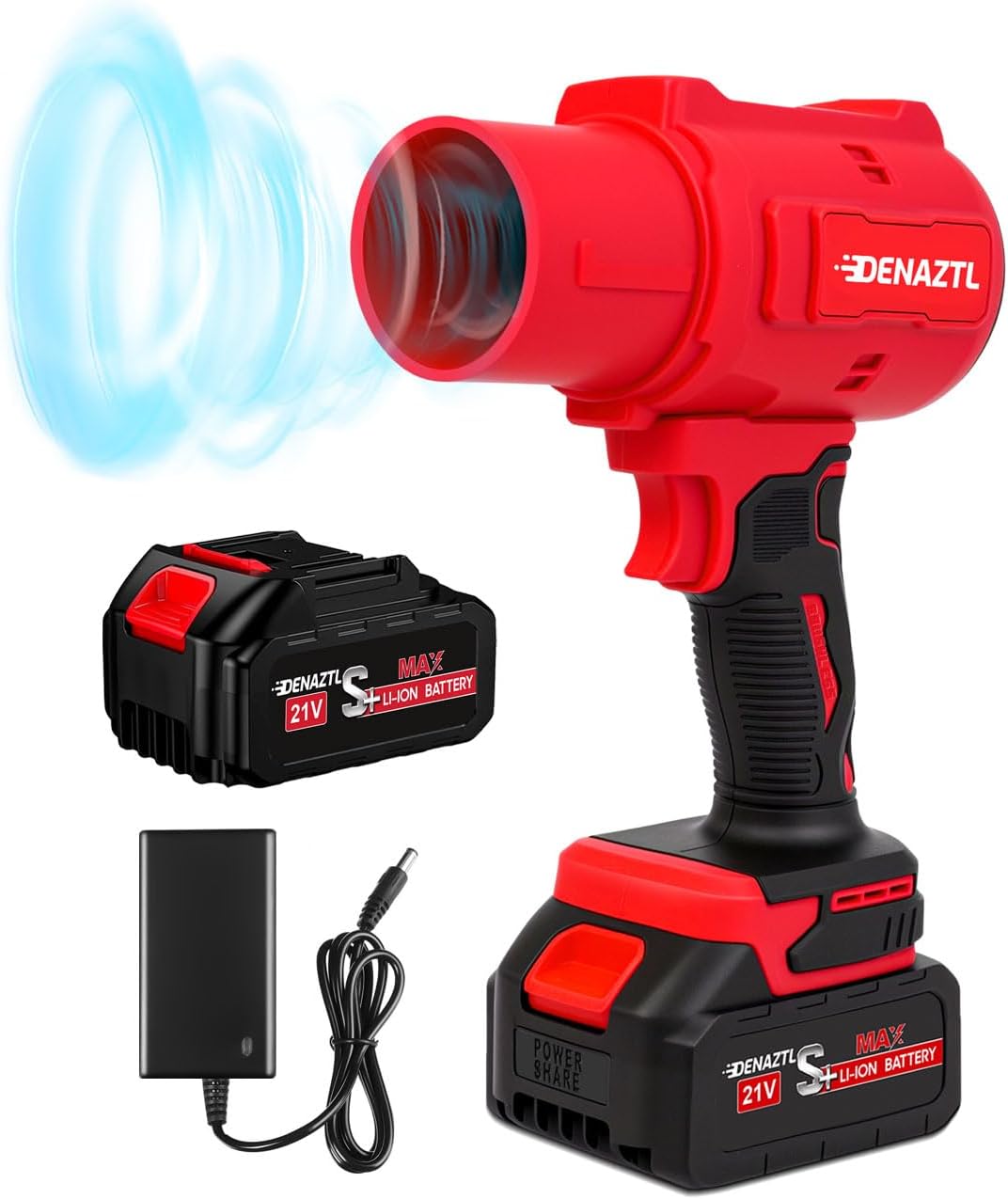 Electric Cordless Leaf Blower-Handheld Turbo Jet Blower,320000RPM Jet Car Dryer,21V 4.0AH High Pressure Air Blowers for Lawn Care, Patio Cleaning, Blowing Leaves,Snow and Dust,Camping,Best Gifts (Red)