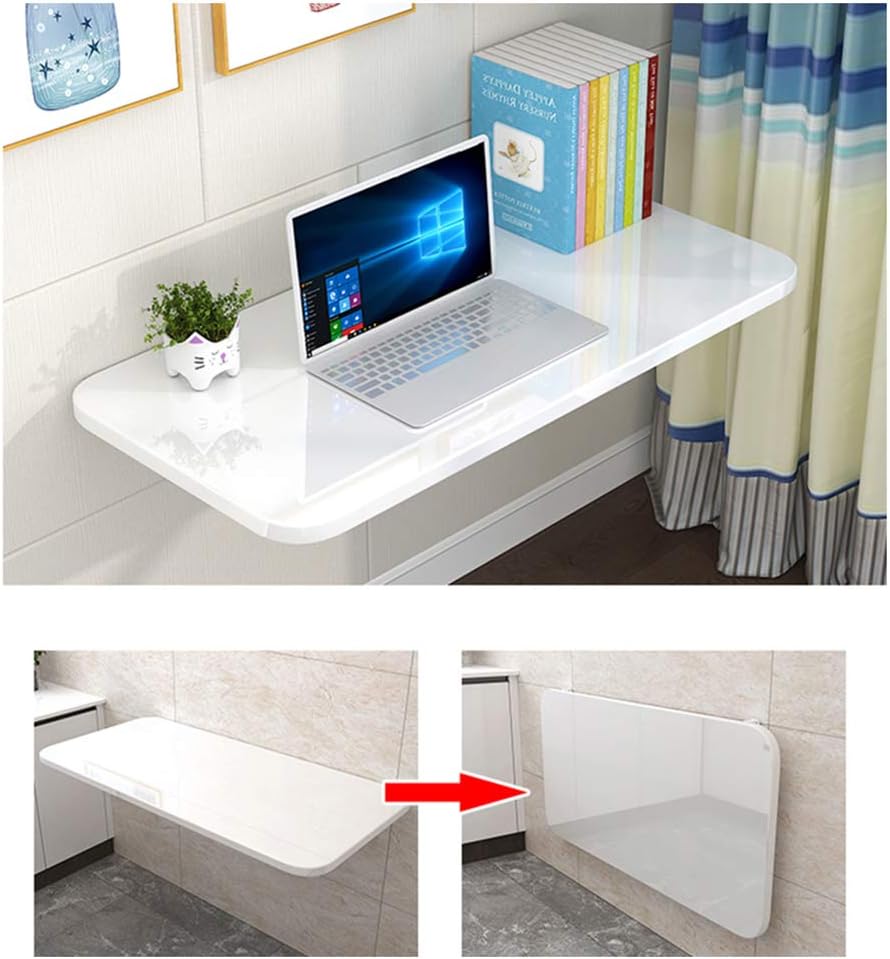 Heavy Duty Wall-Mounted Folding Drop-Leaf Desk | Durable Cold Rolled Steel Shelf Bracket | Space-Saving Workbench for Home Office & Small Spaces