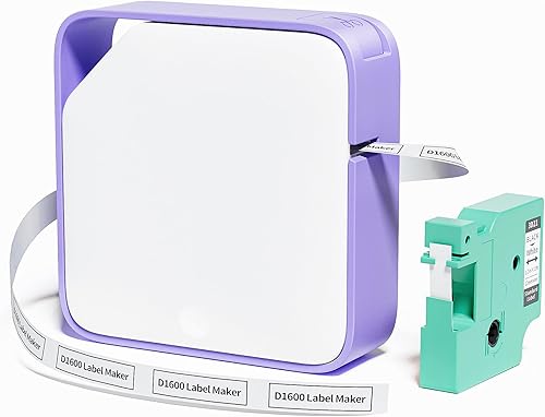 Vixic Impresora de etiquetas D1600 Máquina etiquetadora, etiquetadora Bluetooth, impresora de etiquetas portátil para organización de oficina en