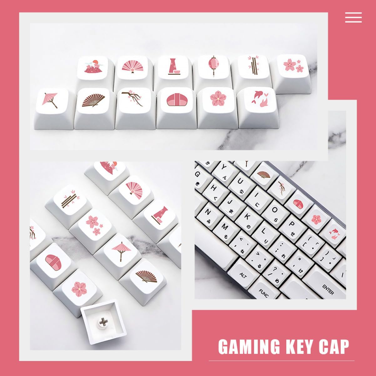 Angoily 60stücke Mechanische Tastatur-tastenkappen Mit Floralen Mustern Hochwertige Sublimierte Für Individuelles Design Langlebig Für Gamer Und -enthusiasten