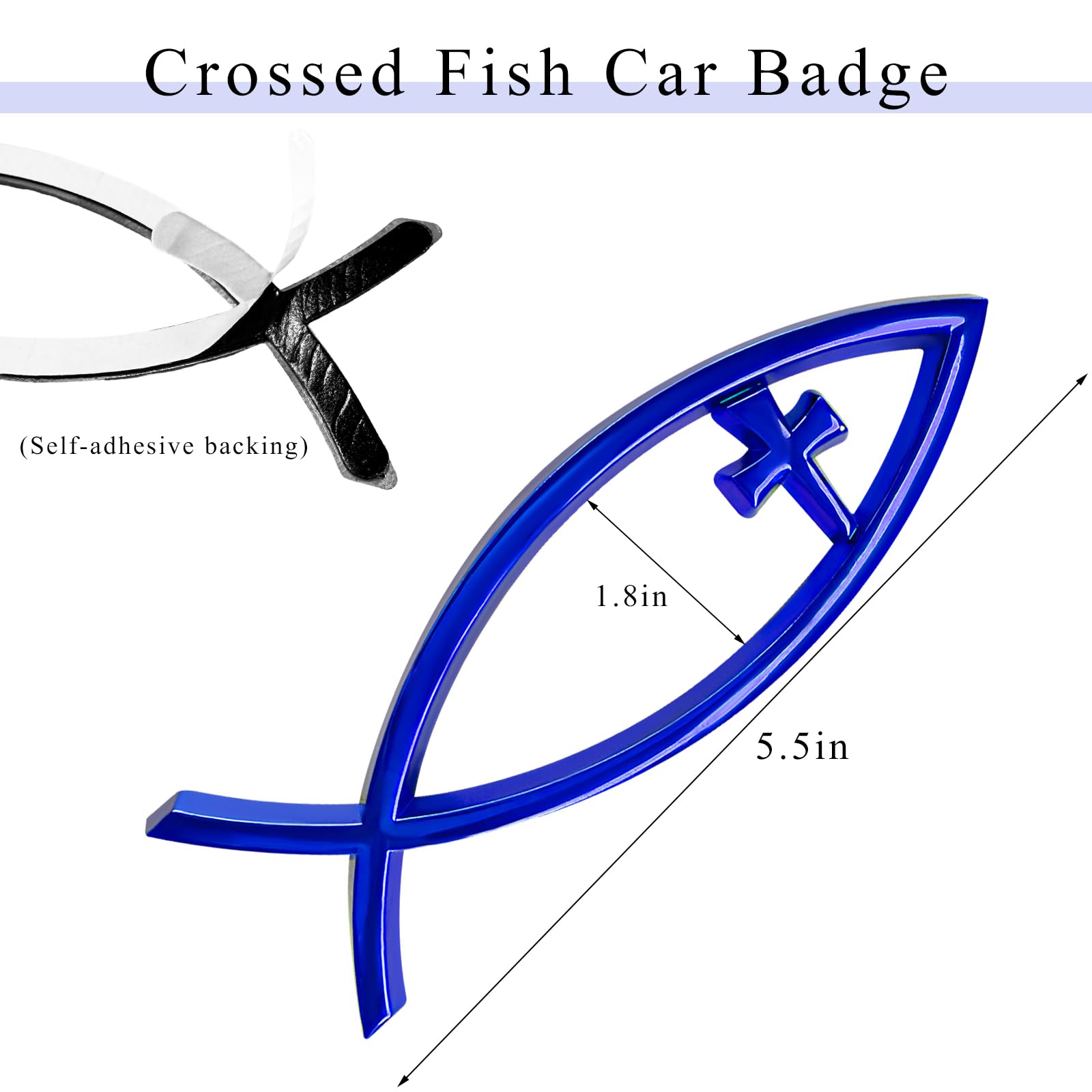 Snapklik.com : FSTURIOS Christian Cross Fish Car Emblem, Large Jesus ...