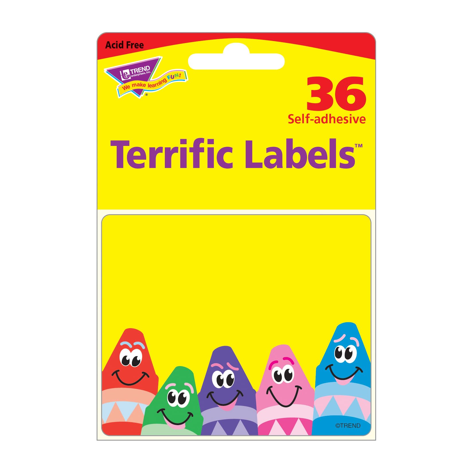 TREND ENTERPRISES Namensschilder „Bunte Stifte“ – 36 Selbstklebende Etiketten Für Kinder & Schule