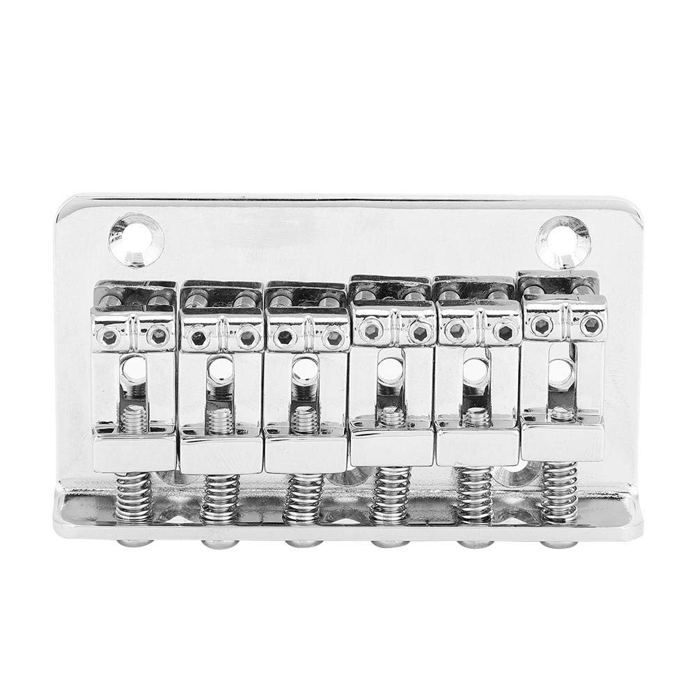 Mostek gitarowy, 6-strunowy metalowy sztywny mostek strunowy z 5-częściowymi śrubami do gitary elektrycznej