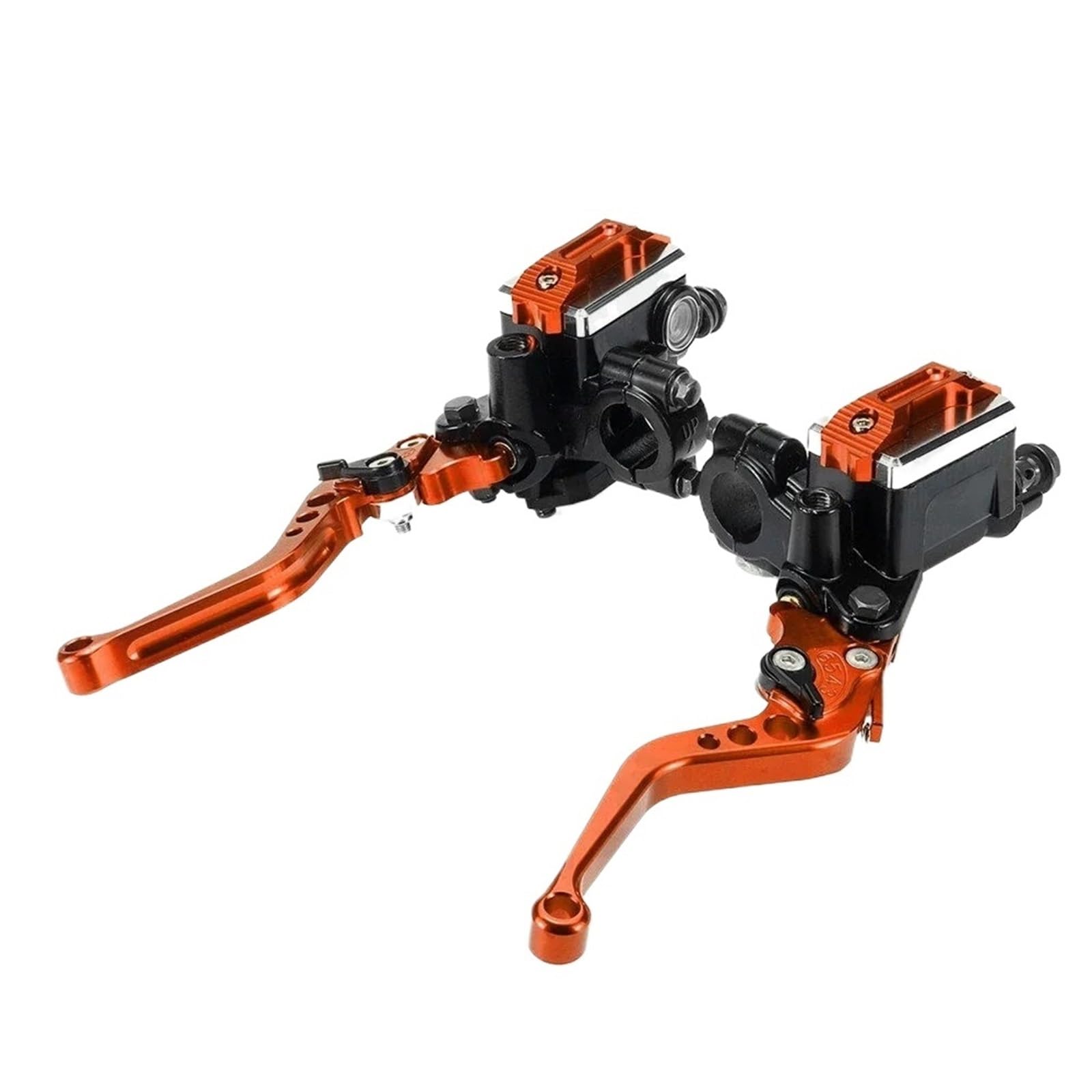 AWEDKKFI 7/8" Motorcycle Master Cylinder Hydraulic Brake Pump Clutch 50CC-300CC Lever Handle Handlebar Brake Handle Brake Grips(Orange)