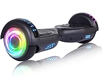 SISIGAD Kids Hoverboard Ages 7-12: Self-Balancing Scooter with Bluetooth Speaker & 6.5" Colorful LED Wheels, Safety Certified