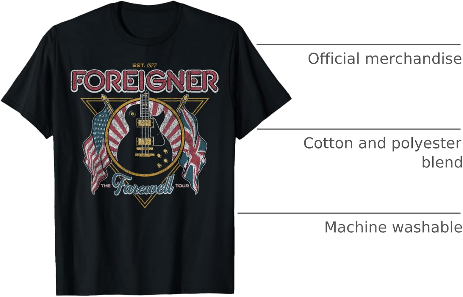Foreigner フォリナー バンドTシャツ Amazon.com: Foreigner Guitar Flag T-Shirt : Clothing, Shoes