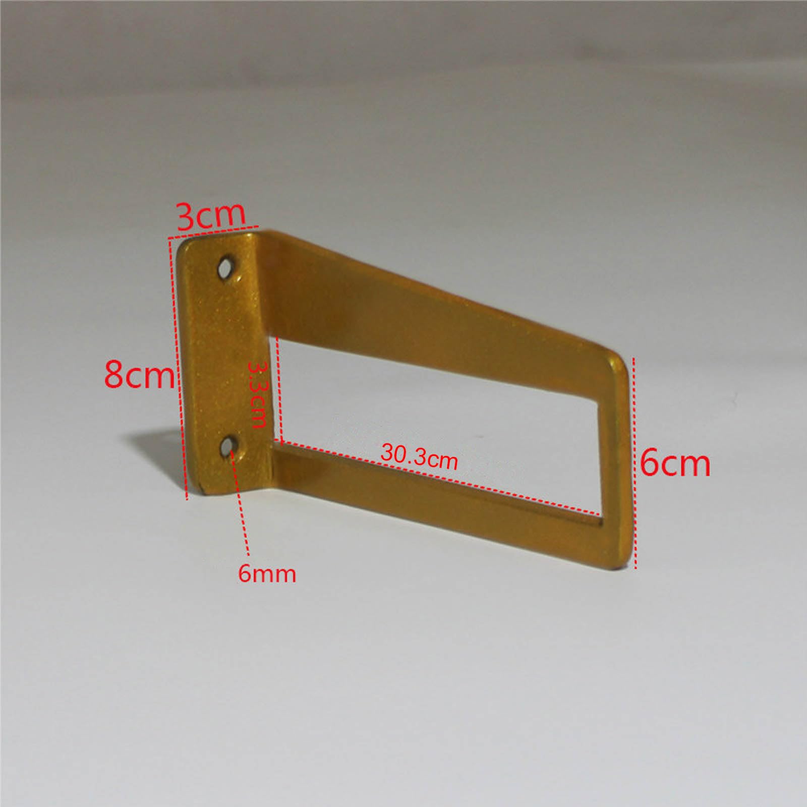 2 Piezas Soportes Flotantes para Estantes,Escuadras para Estanterias Metalicas,Soporte para Estanterías de Pared Pesados para Cocina Libros Estante,Con Tornillos (30.3cm,Dorado)