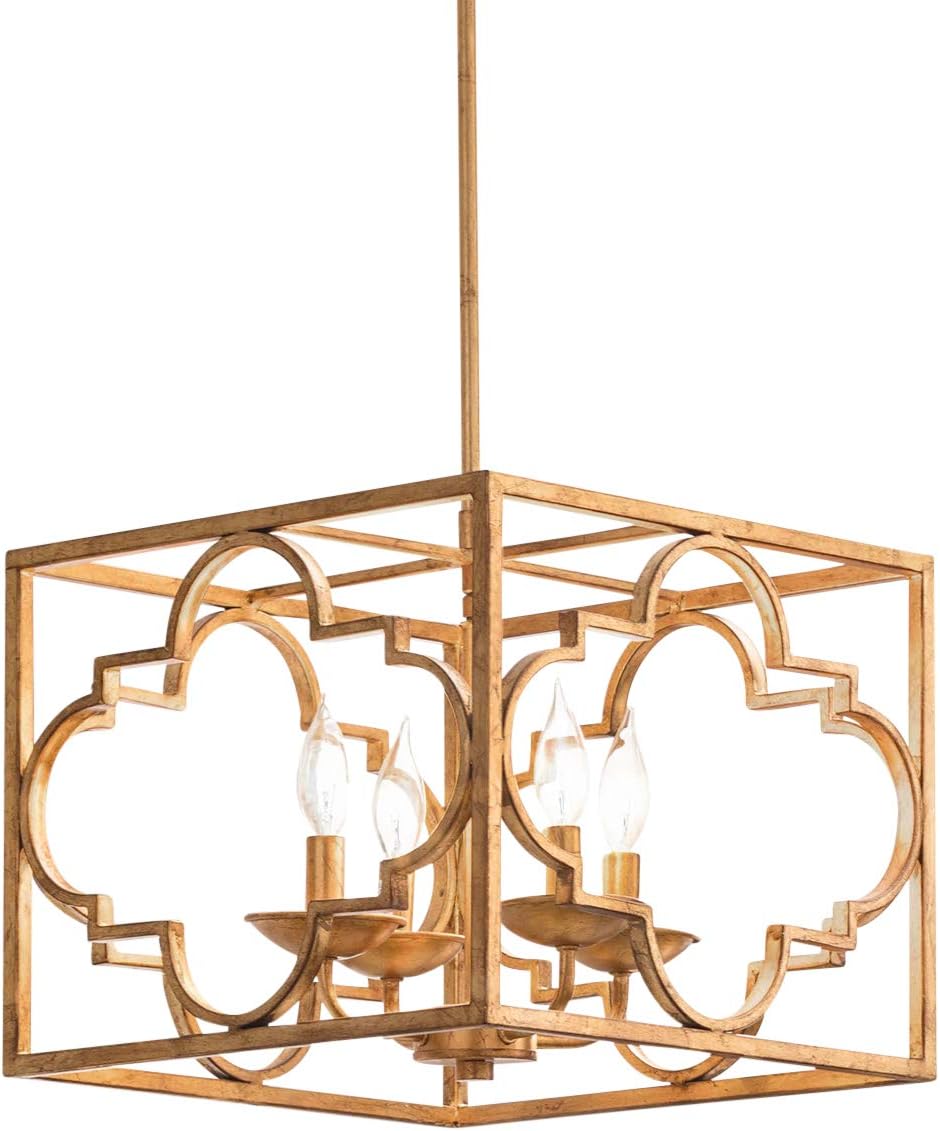 Modern Farmhouse Chandelier for High and Low Ceiling Rooms. Candle Style Hanging Lantern Lamp Provides Warm Multidirectional Lighting. Pendant Light Fixture with Rustic Accents Creates Timeless Feel.