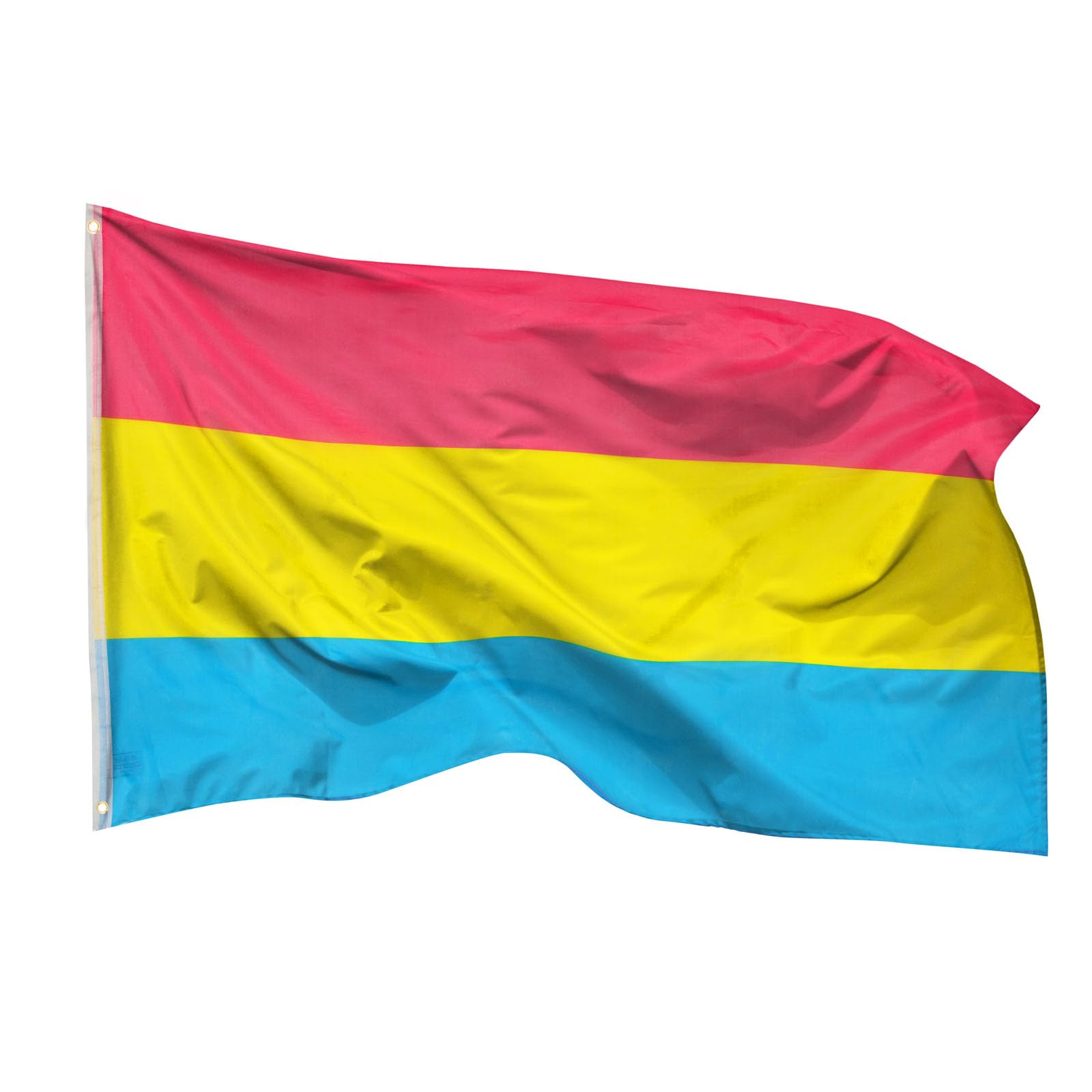 PHENO FLAGS Pan Flagge 90x150cm - wetterbeständige Pride Fahne mit Messingösen, 100% Polyester, robuste Doppelnaht & in lebendigen Farben - ideal für Flaggen-Liebhaber