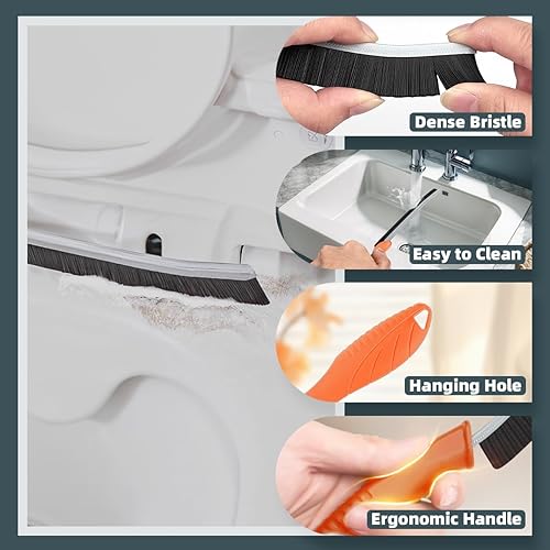 Miniatura 2 de Cepillo de inodoro, 2 piezas de cepillo de limpieza de baño, cepillo de inodoro profundo con agujero para colgar, cepillo de limpieza multifuncional