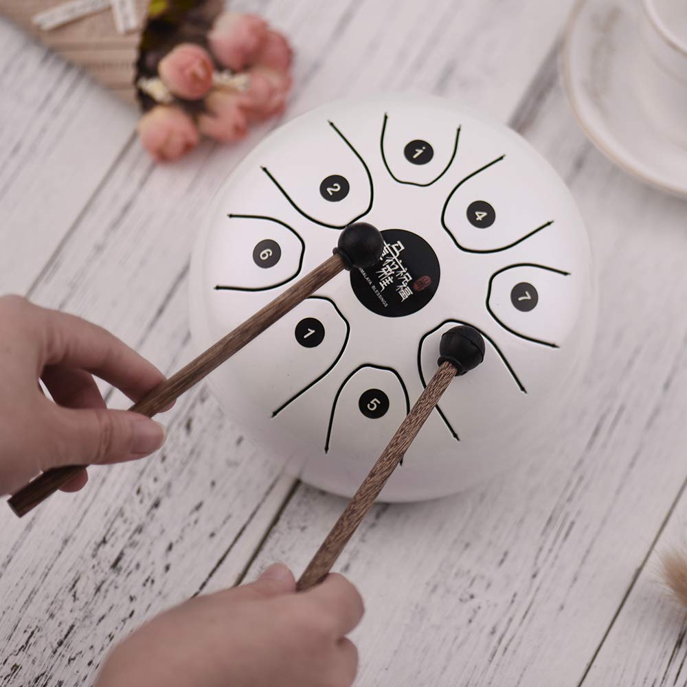 Btuty - Steel Tongue drum a 8 toni, 14 cm, strumento a percussione in do con bacchette e custodia per il trasporto