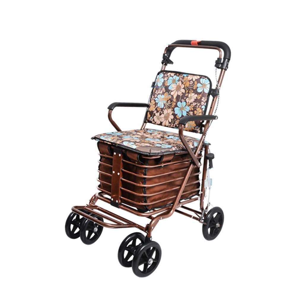 Chodzik, czterokołowy chodzik z siedziskiem Składany rollator Walker z aluminium z pedałem Lekki czterokołowy chodzik spełniający codzienne potrzeby little surprise