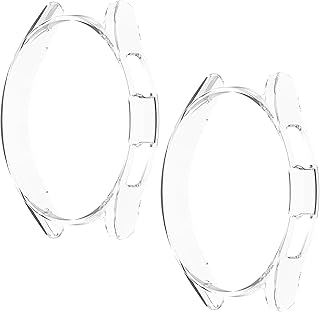 2 Pack Compatible for Samsung Galaxy Watch 6 Case Cover,Hard PC Bumper (47mm Clear)