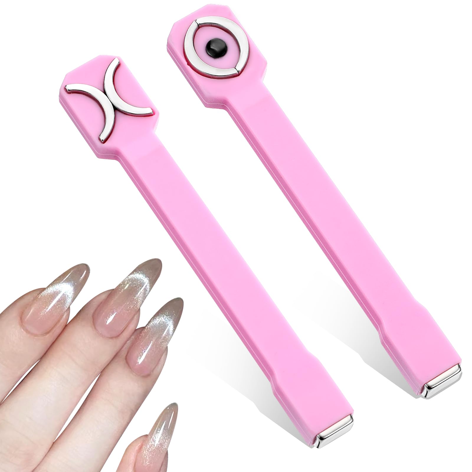2 częściowe narzędzie magnetyczne do paznokci 3 w 1, 3D Nail Art Cat Eye Gel Nail Polish Magnet, Wielofunkcyjne narzędzie do projektowania paznokci do domu, DIY, salonu paznokci