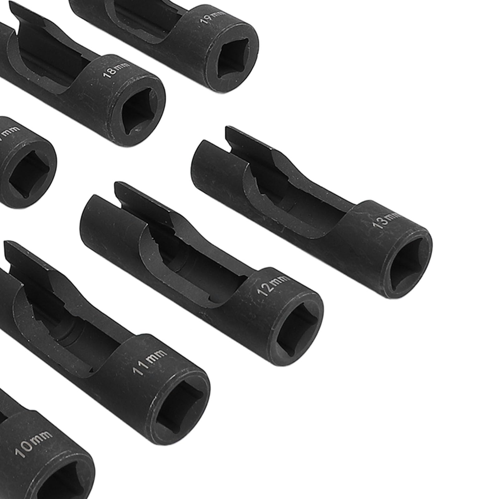Tbest Juego de Llaves de Tubo para Línea de de Inyector de 1/2 Pulgada, 13 Piezas de Llaves de Tuerca Abocinada de Acero para Conexiones de Inyector de, Tubos Doblados, Sensores EGT, Interruptores