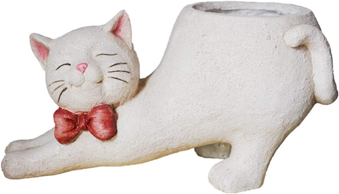 猫の彫刻プランター 創造的な眠っている猫の像 樹脂塗装の手工芸品 最安値に挑戦 家の装飾品の植木鉢 庭の装飾のための彫刻ポット 多肉植物の花のために