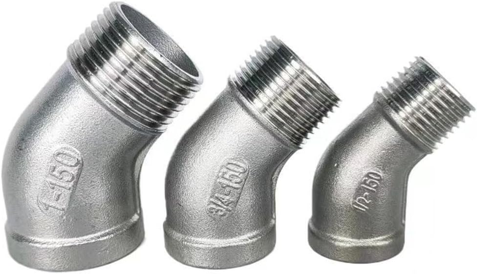 1pc 304 SS 45 Degree Elbow Fitting Connector - Male to Female Thread, 2", 2-1/2", 3", 4" - Durable and erosion Resistant(4In)